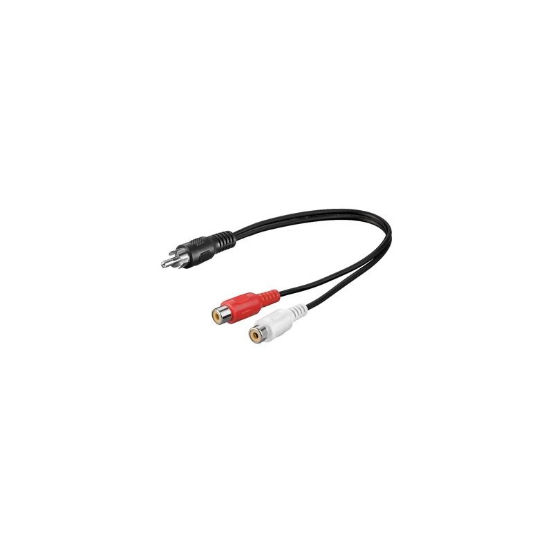 PremiumCord Kabel 1x CINCH male - 2x CINCH female 20cm