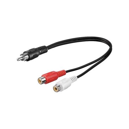 PremiumCord Kabel 1x CINCH male - 2x CINCH female 20cm