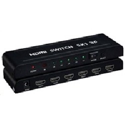 BAZAR - PREMIUMCORD HDMI switch 5:1 kovový s dálkovým ovladačem a napájecím adaptérem - Poškozený obal (Komplet)
