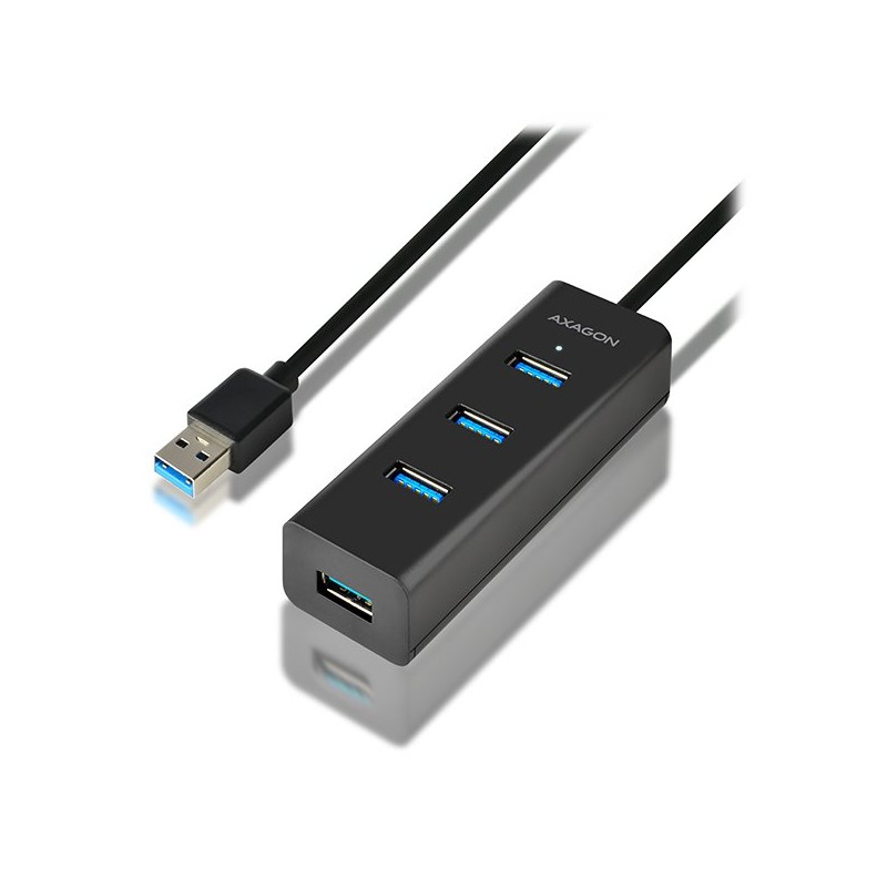 AXAGON HUE-S2BL, 4x USB 3.0 CHARGING hub, micro USB nap. konektor, kabel USB-A 1.2m