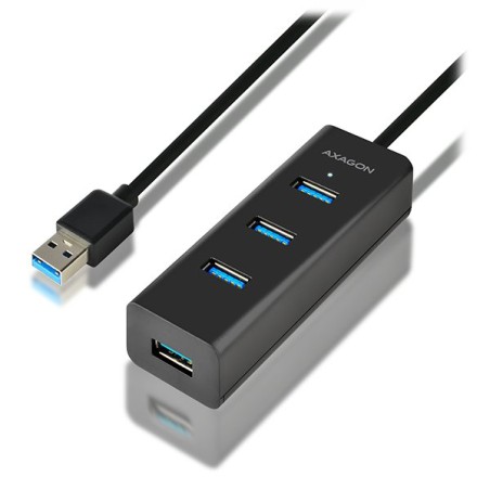AXAGON HUE-S2BL, 4x USB 3.0 CHARGING hub, micro USB nap. konektor, kabel USB-A 1.2m