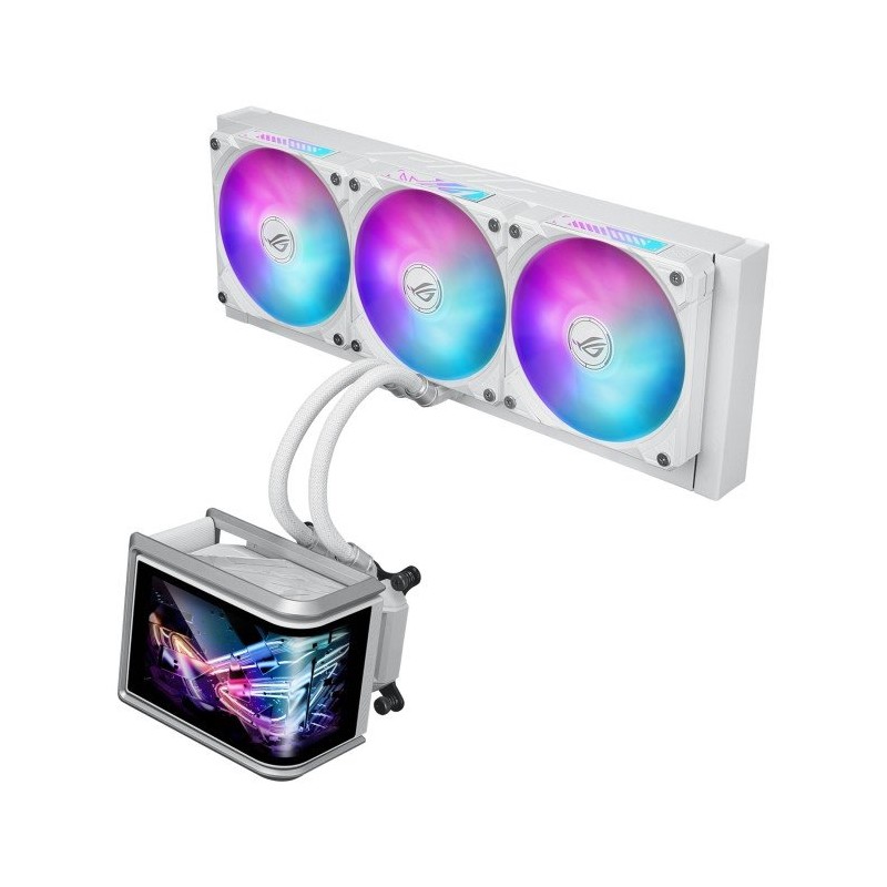 ASUS vodní chladič CPU AIO ROG RYUO IV SLC 360 ARGB, 3x120 mm, LGA1851, AM5, bílá