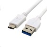 C-TECH kabel USB 3.0 AM na USB-C kabel (AM/CM), 1m, bílý