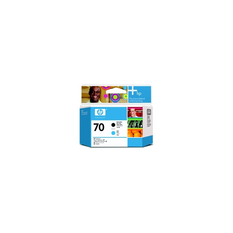 HP 70 Black matte + Cyan DJ Printhead, C9404A