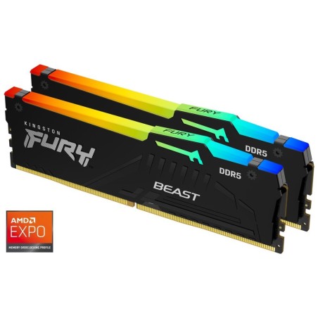 KINGSTON DIMM DDR5 64GB (Kit of 2) 6000MT/s CL36 FURY Beast RGB EXPO