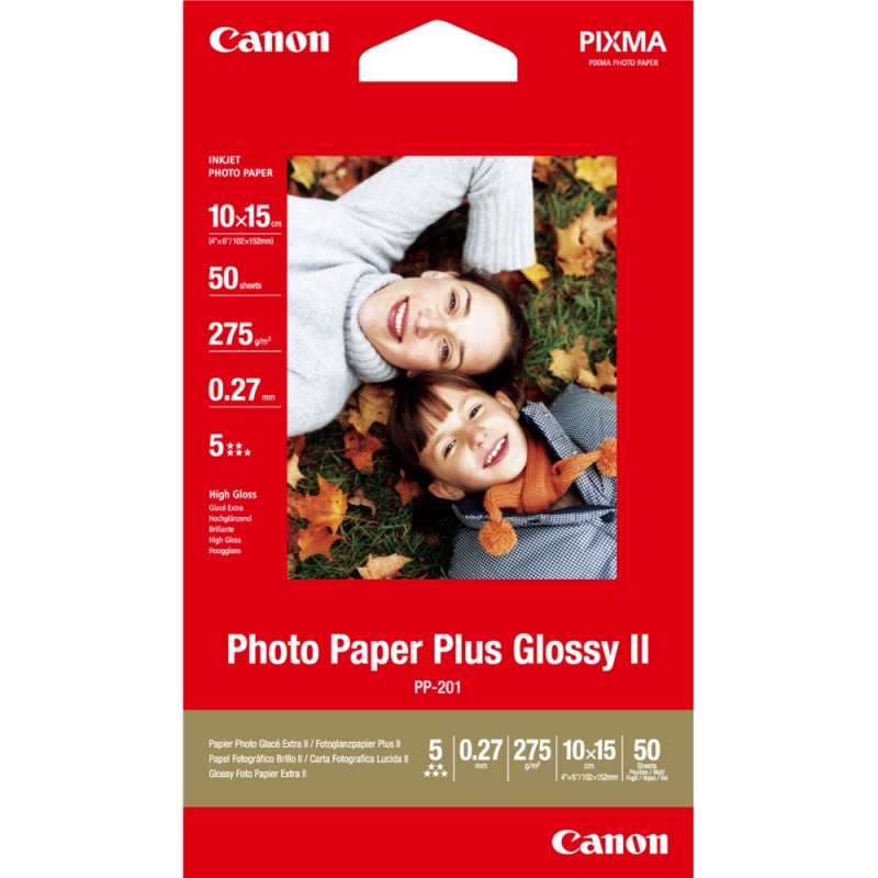 Canon fotopapír lesklý PP-201 10x15cm, 50ks, 275g/m