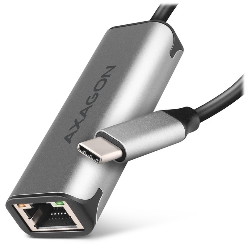 AXAGON ADE-25RC USB-C 3.2 Gen 1 - 2.5 Gigabit Ethernet síťová karta, Realtek 8156, auto install, šedá