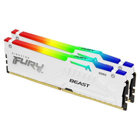 KINGSTON DIMM DDR5 32GB (Kit of 2) 6000MT/s CL30 Non-ECC FURY Beast RGB EXPO, Bílá