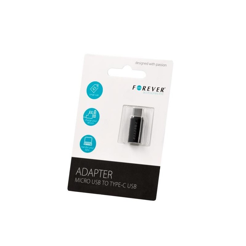 Redukce Forever micro USB USB-C černá