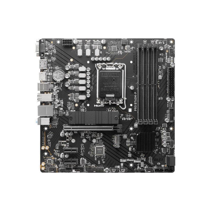 MSI MB Sc LGA1700 PRO B760M-P, Intel B760, 4xDDR5, 1xDP, 1xHDMI, 1xVGA, mATX