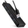 AXAGON HUE-C1A, 4x USB 5Gbps TRAVEL hub, USB-C napájecí konektor, kabel USB-A 19cm