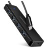 AXAGON HUE-C1C, 4x USB 5Gbps TRAVEL hub, USB-C napájecí konektor, kabel USB-C 19cm