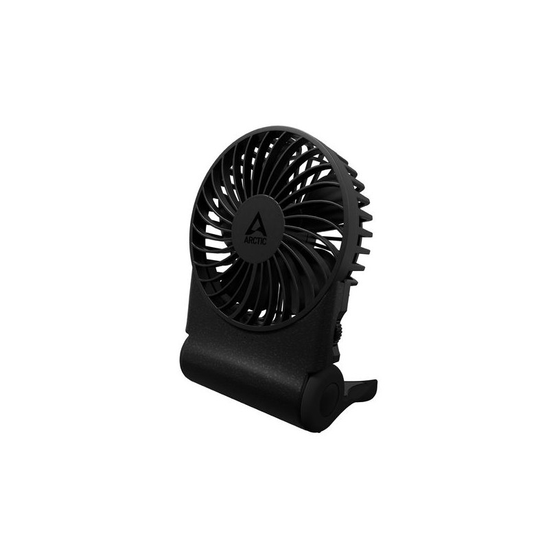 ARCTIC Summair 2Go (Black) - Rechargeable Pocket Fan with Stand (74 hours of battery life and variab