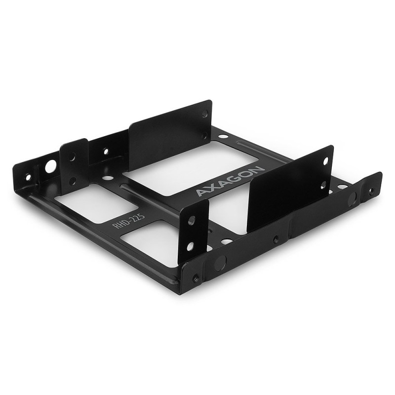 AXAGON RHD-225, kovový rámeček pro 2x 2.5" HDD/SSD do 3.5" pozice, montáž ventilátoru
