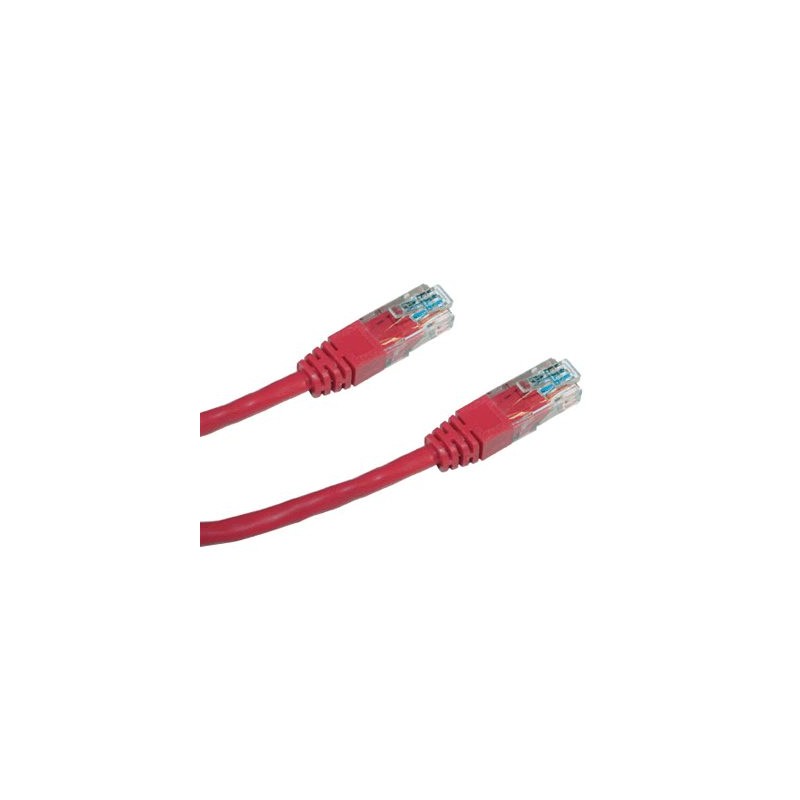 DATACOM patch cord UTP cat5e 0,5M červený