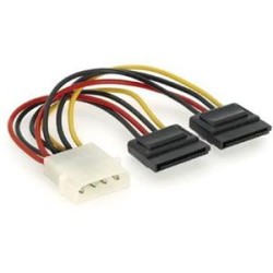 GEMBIRD Kabel SATA napájecí 15cm interní (redukce molex 5,25"/2x SATA)