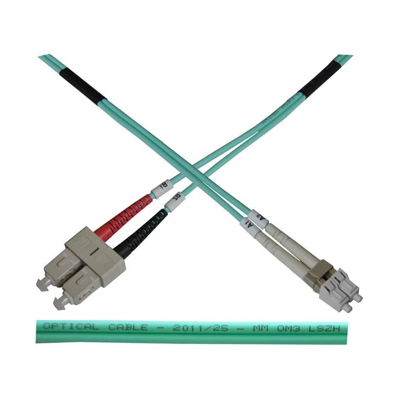 Optický patch kabel duplex LC-SC 50/125 MM 1m OM3