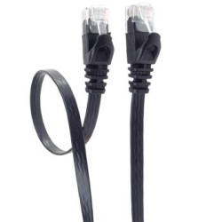 PremiumCord Plochý patch kabel UTP RJ45-RJ45 CAT6 15m černá