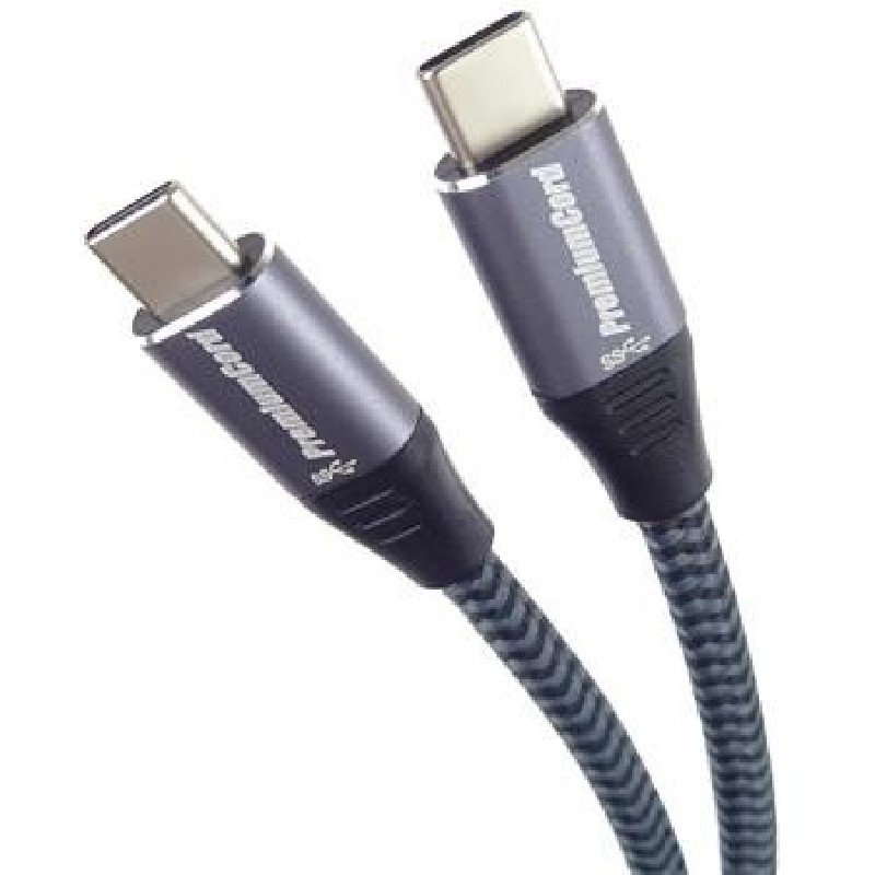 PREMIUMCORD Kabel USB 3.2 Gen 1 USB-C (M/M), bavlněný oplet, 0,5m