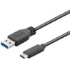 PremiumCord USB-C/male - USB 3.0 A/Male, černý,15cm