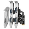 AXAGON PCEA-S4N, PCIe řadič - 4x sériový port (RS232) 250 kbps, vč. LP