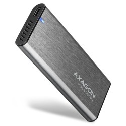 AXAGON EEM2-SG2, USB-C 3.2 Gen 2 - M.2 NVMe & SATA SSD kovový RAW box, bezšroubkový, stříbrný