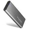 AXAGON EEM2-SG2, USB-C 3.2 Gen 2 - M.2 NVMe & SATA SSD kovový RAW box, bezšroubkový, stříbrný