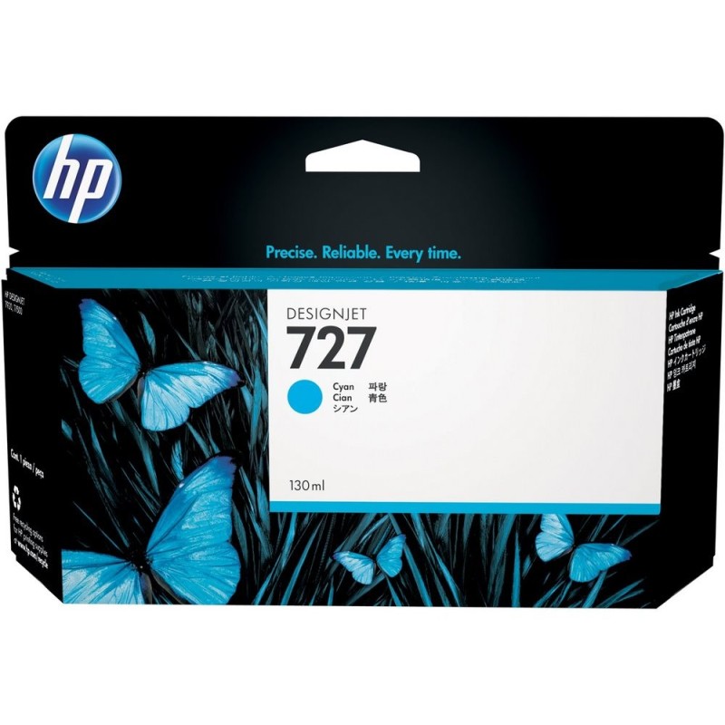 HP 727 Cyan Ink Cart, 130 ml, B3P19A