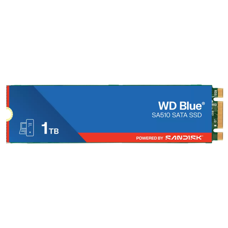 WD BLUE SSD 3D NAND WDS100T3B0B 1TB SA510 Powered by SanDisk, M.2 SATA, (R:560, W:520MB/s)
