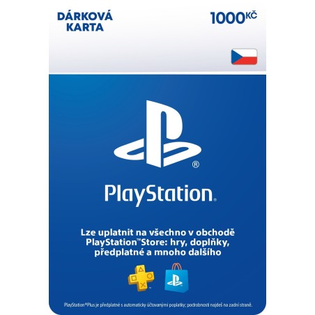 CZ - PlayStation Store el. peněženka - 1000 Kč – herní kredit pro PlayStation (elektronická licence)