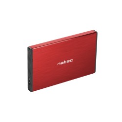 Externí box pro HDD 2,5" USB 3.0 Natec Rhino Go, červený, hliníkové tělo