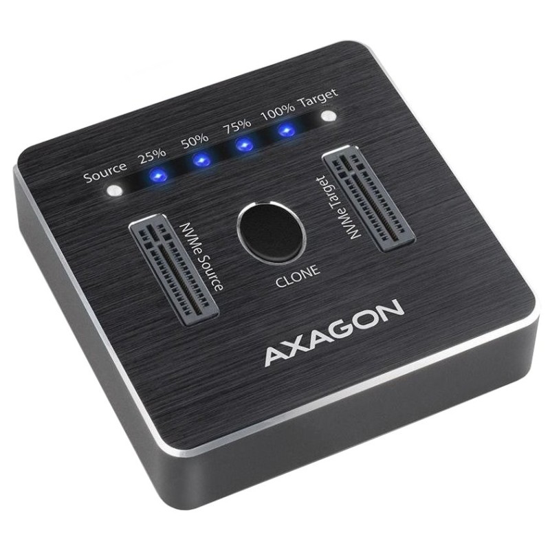 AXAGON ADSA-M2C, USB-C 3.2 Gen 2 - 2x M.2 NVMe SSD CLONE MASTER dokovací stanice