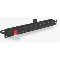 Gembird PDU 8 schucko, C14, 1U, 10 A, 3m