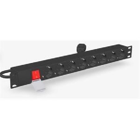 Gembird PDU 8 schucko, C14, 1U, 10 A, 3m