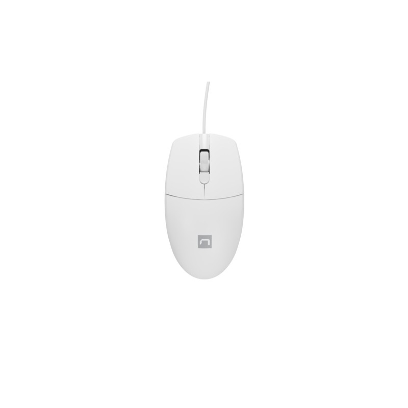 Natec optická myš RUFF 2/1 000 DPI/Kancelářská/Optická/1 000 DPI/Drátová USB/Bílá
