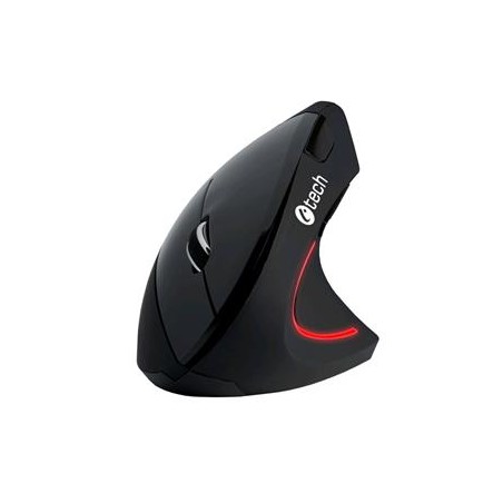 C-TECH myš VEM-09, vertikální, bezdrátová, 6 tlačítek, černá, USB nano receiver