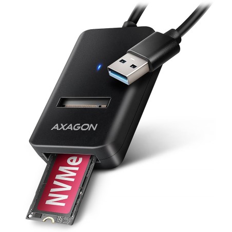 AXAGON ADM2-AM USB-A 10Gbps - M.2 NVMe & SATA SSD adaptér, kabel USB-A 10cm