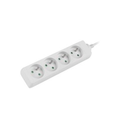 Prodlužovací kabel Lanberg PS0, 4 zásuvky, 1,5m, bílá