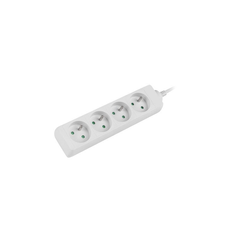 Prodlužovací kabel Lanberg PS0, 4 zásuvky, 1,5m, bílá