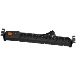 Acar S8 FA Rack 5m kabel, 8 zásuvek, přepěťová ochrana, do racku, černá