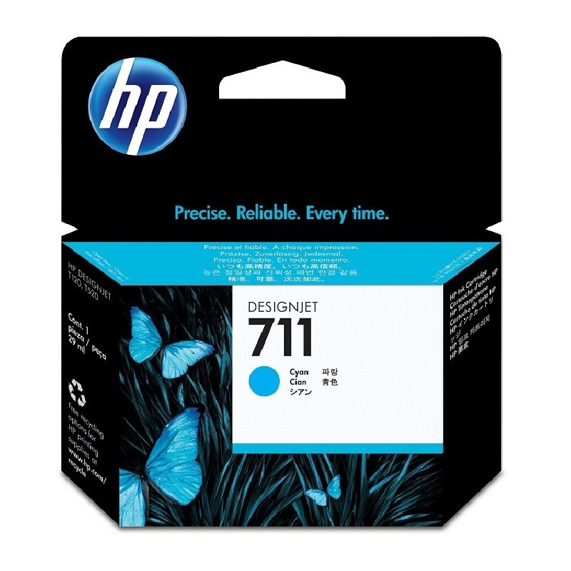 HP 711 Cyan DJ Ink Cart, 29 ml, CZ130A
