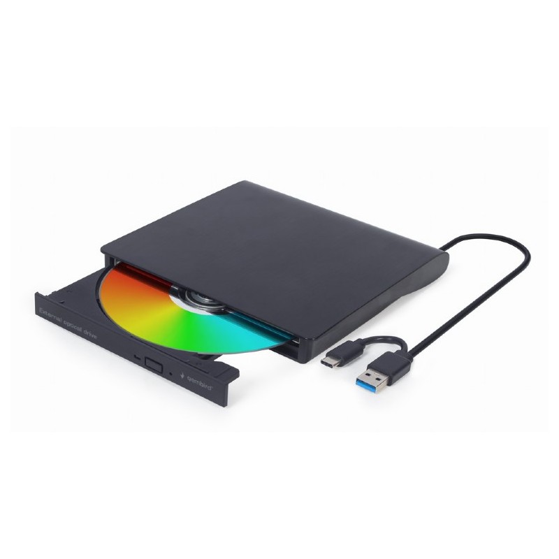 GEMBIRD externí mechanika DVD, USB-C, černá