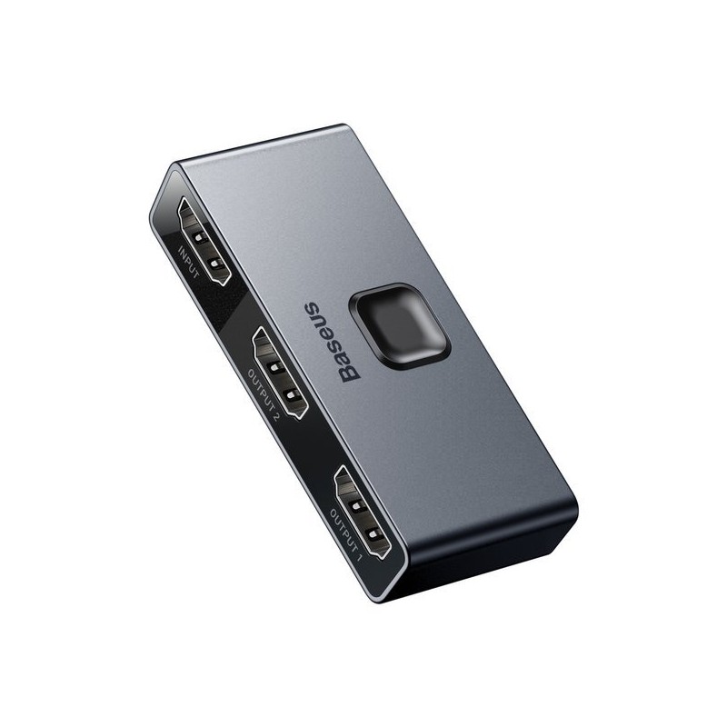 Baseus HDMI rozbočovač Matrix HDMI Splitter 2v1/1v2 šedý