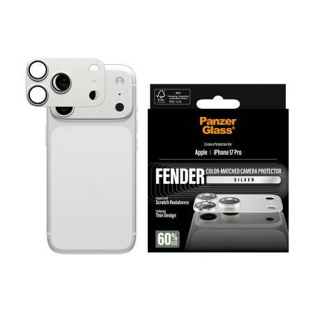 PanzerGlass FENDER - Chránic na objektiv pro mobilní telefon - stríbrná - pro Apple iPhone 17 Pro