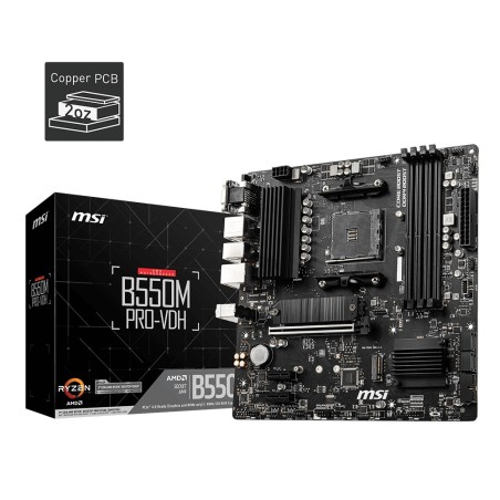 MSI MB Sc AM4 B550M PRO-VDH, AMD B550, 4xDDR4, 1xDP, 1xHDMI, 1xVGA, mATX