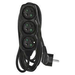 EMOS prodlužovací přívod 3z/5m, černý, 1,5mm