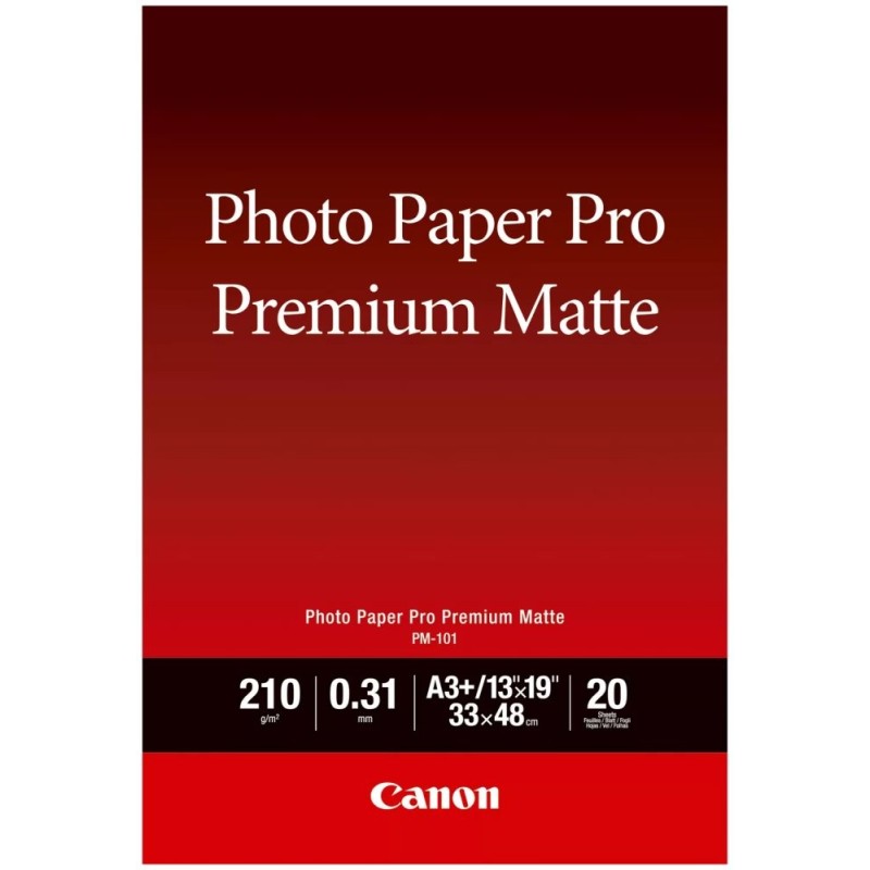 Canon Pro Premium PM-101 - Hladký matný - 310 micron - Super A3/B (330 x 483 mm) - 210 g/m? - 20 listy fotografický papír - pro