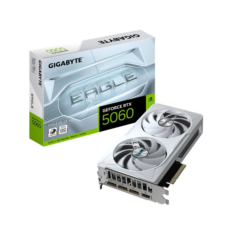 GIGABYTE VGA NVIDIA GeForce RTX 5060 EAGLE ICE OC 8G, 8G GDDR7, 3xDP, 1xHDMI