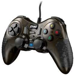 Gamepad Genius GX Gaming GX-19UV, 19tl., USB, černý/hnědý