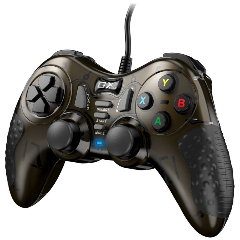 Gamepad Genius GX Gaming GX-19UV, 19tl., USB, černý/hnědý